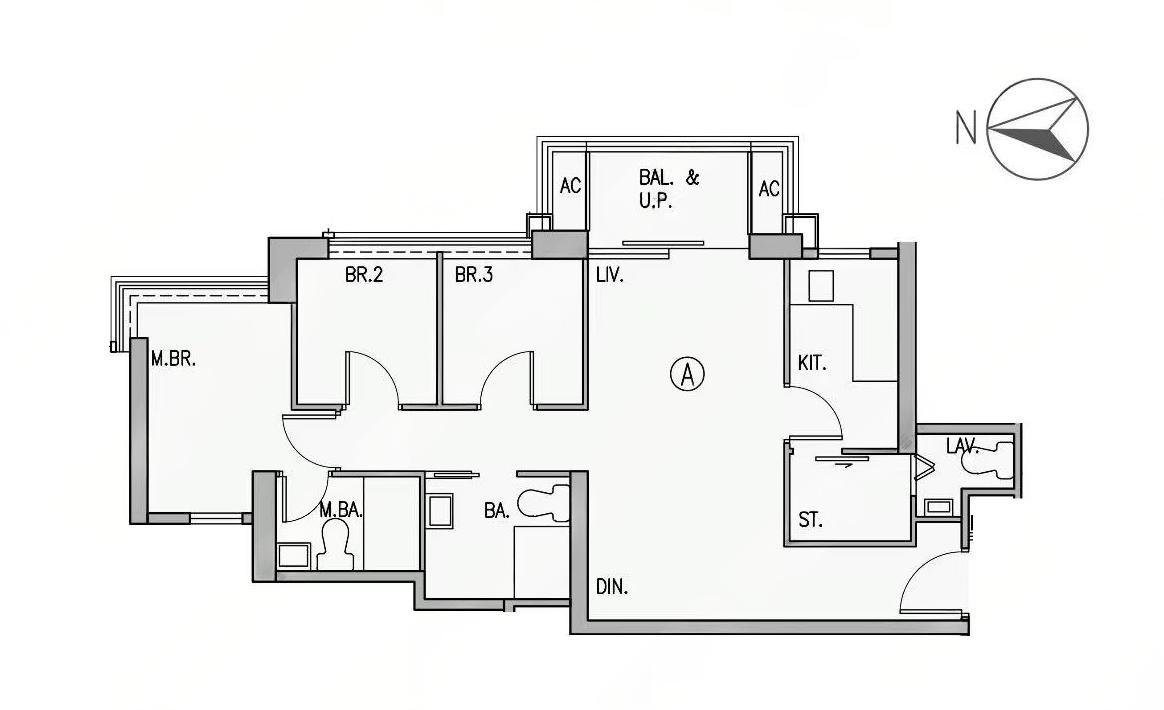 柏蔚森3房戶型圖則